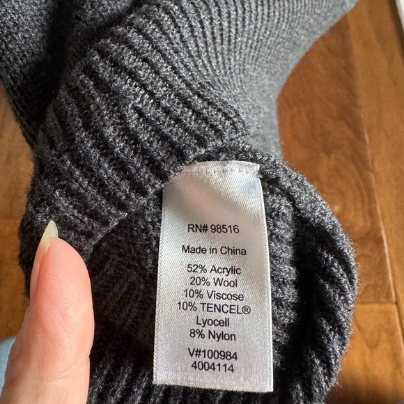 Coldwater Creek Charcoal Cowl Neck Sweater - Picture 3 of 4